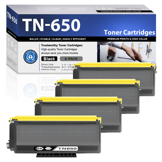 TN650 ZXTZX Compatible Black 4 Pack Toner Cartridge for Brother HL-5370DW MFC-8480DN