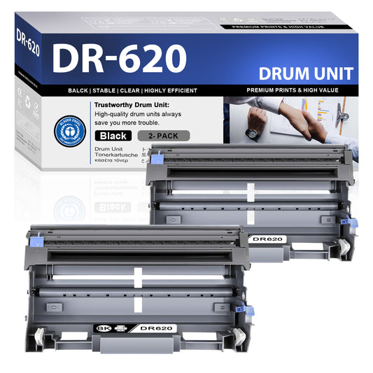 DR620  Drum Unit Black ZXTZX  Compatible for Brother  for HL-5380DN MFC-8870DW MFC-8690DW Series Printers 2 Pack Black