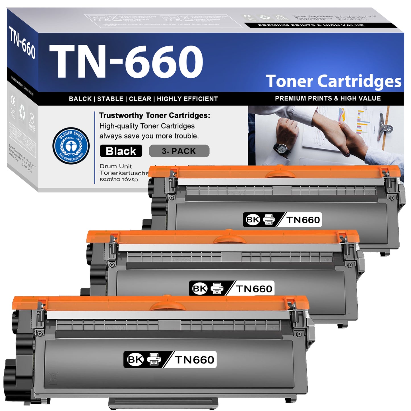 TN660 Toner Cartridge ZXTZX Compatibles for Brother TN-660 Compatibles for HL-L2315DW MFC-L2720DW Series Printers 3 Pack Black