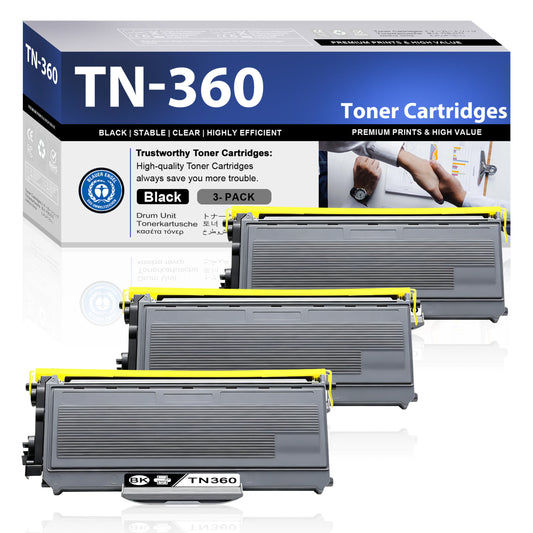 TN360 Toner Cartridge ZXTZX Compatibles for Brother TN360 Compatibles for MFC-7840W HL-2170W Series Printers 3 Pack Black