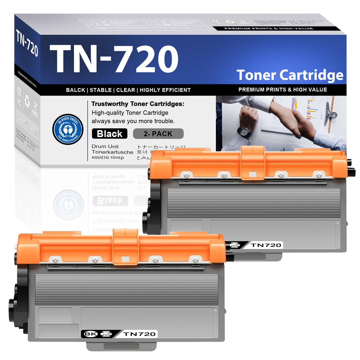 TN720 Toner Cartridges ZXTZX Compatibles for Brother TN720 Toner HL-6180DW MFC-8710DW Series Printers 2 Pack
