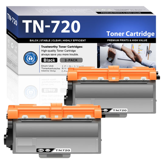 TN720 Toner Cartridges ZXTZX Compatibles for Brother TN720 Toner HL-6180DW MFC-8710DW Series Printers 2 Pack