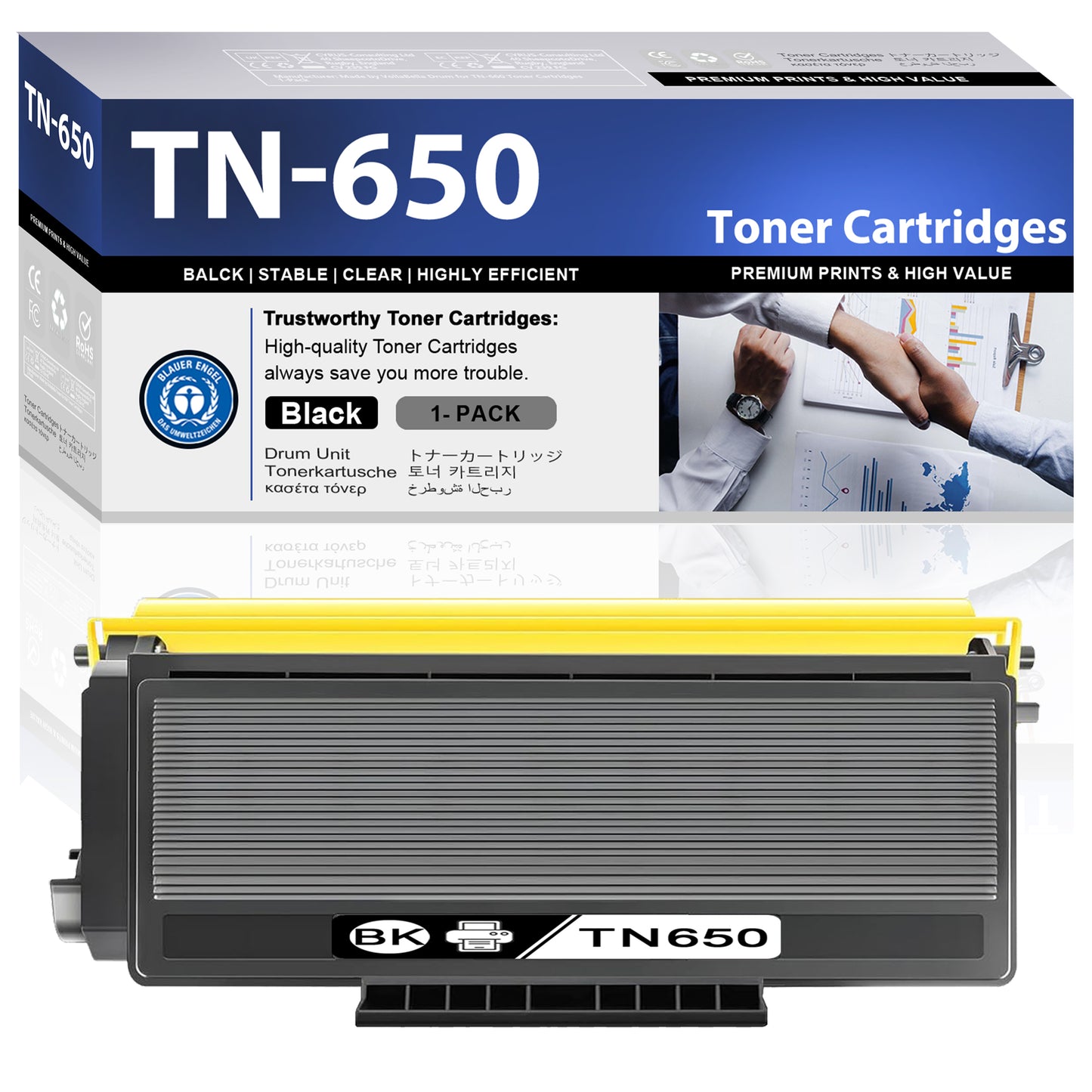 TN650 ZXTZX Compatible Black Toner Cartridge 1-Pack for Brother HL-5370DW MFC-8480DN(1 Pack)