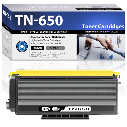 TN650 ZXTZX Compatible Black Toner Cartridge 1-Pack for Brother HL-5370DW MFC-8480DN(1 Pack)