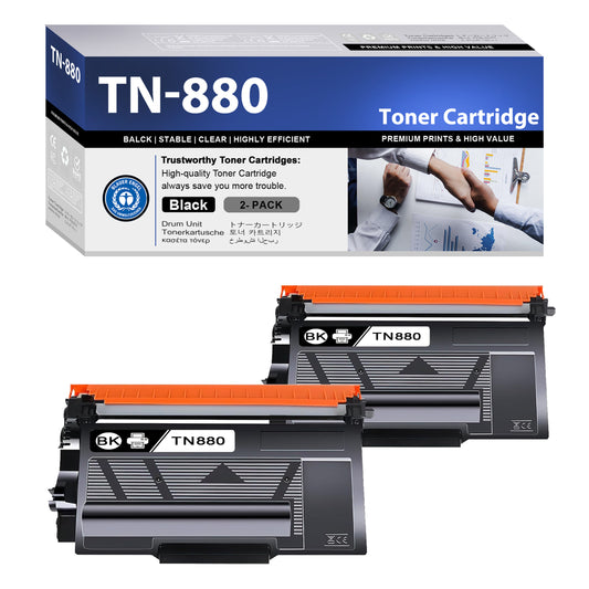 TN880 Toner Cartridge ZXTZX Compatibles for Brother TN-880 Compatibles for HL-L6400DWT MFC-L6700DW Series Printers 2 Pack Black