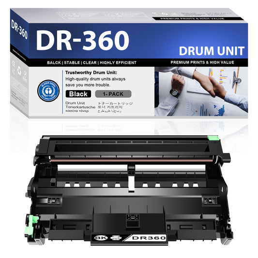 DR360 ZXTZX Drum Unit Compatible for Brother DR360 Drum for HL-2140 MFC-7040 MFC-7840W Series Printers 1 Pack Black