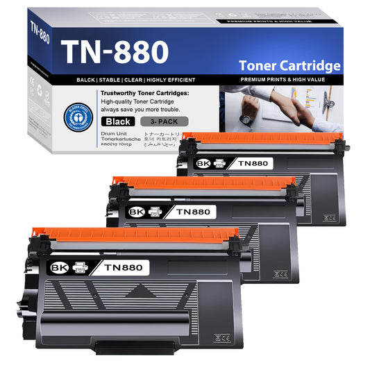 TN880 Toner Cartridge ZXTZX Compatibles for Brother TN-880 Compatibles for HL-L6400DWT MFC-L6700DW Series Printers 3 Pack Black