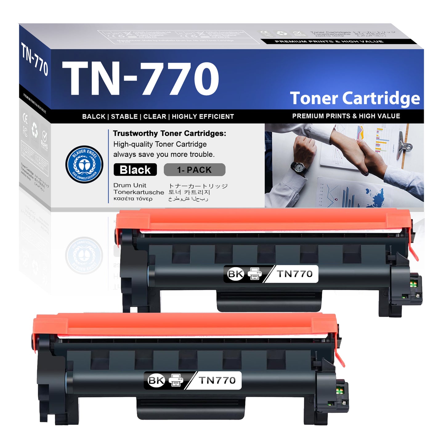 TN770 2 Pack Toner Cartridges ZXTZX Compatibles for Brother TN770 Toner HL-L5215DW MFC-L2750DWXL Series Printers