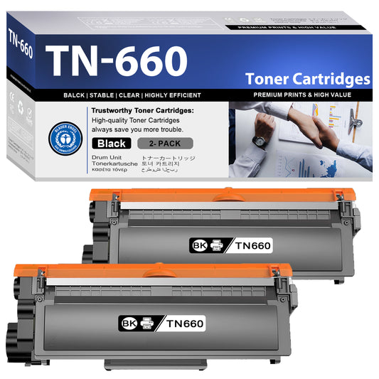 TN660 Toner Cartridge ZXTZX Compatibles for Brother TN-660 Compatibles for HL-L2315DW MFC-L2720DW Series Printers 2 Pack Black