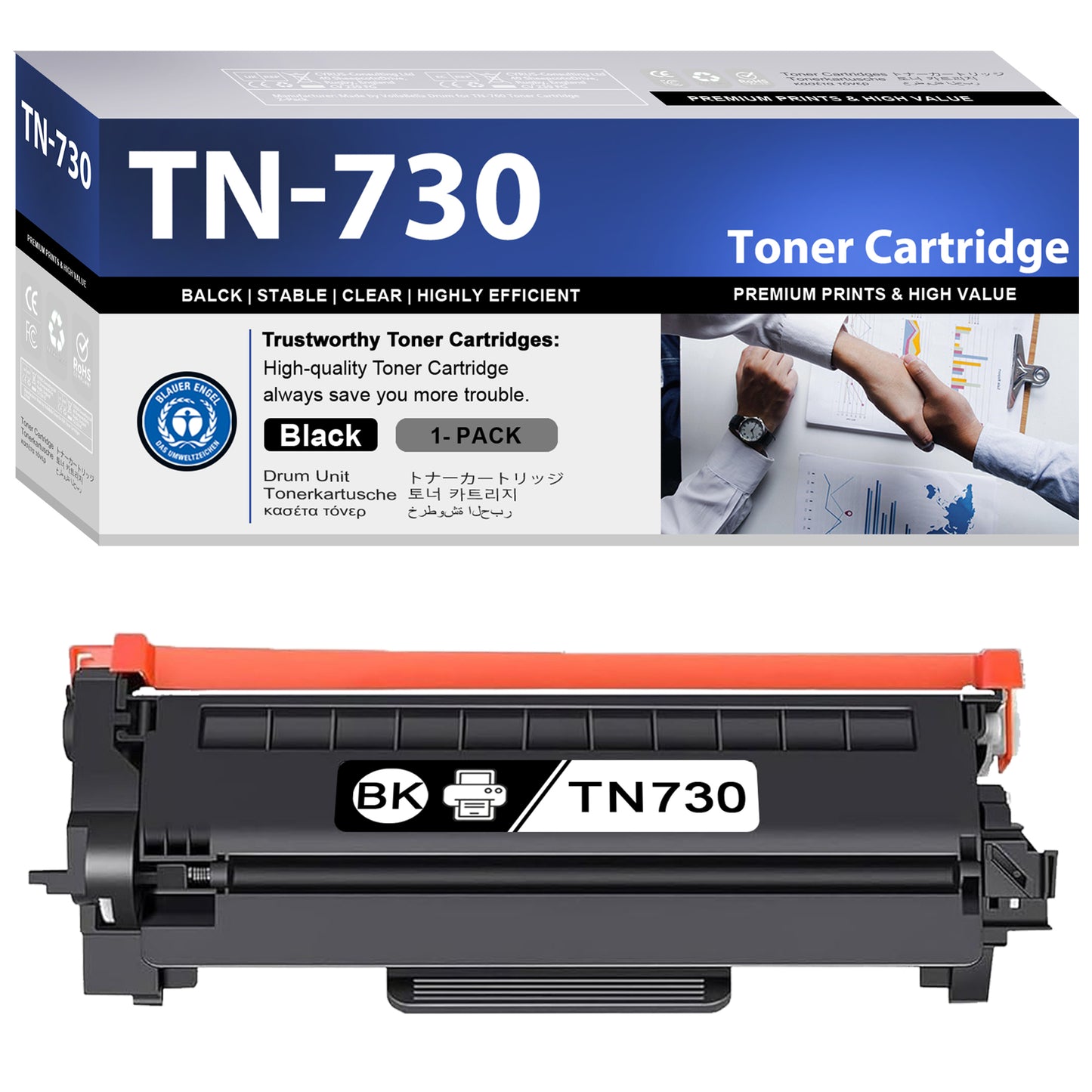 TN730 Toner Cartridge ZXTZX Compatibles for Brother TN-730 Compatibles for HL-L2370DW MFC-L2750DW Series Printers 1 Pack Black