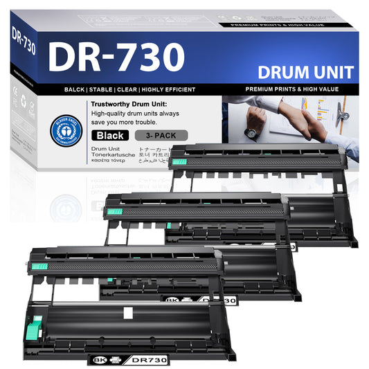 DR730 Drum Unit 3 Pack Black ZXTZX Compatible for Brother for HL-L2370DW MFC-L2750DW MFC-L2750DWXL Series Printers