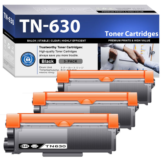 TN630 Toner Cartridge ZXTZX Compatibles for Brother TN-630 Compatibles for HL-L2360DW MFC-L2685DW Series Printers 3 Pack Black