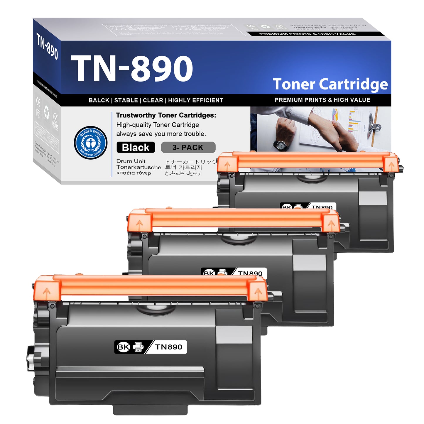 TN890 Toner Cartridge ZXTZX Compatibles for Brother TN-890 Compatibles for HL-L6250DW MFC-L6900DW Series Printers 3 Pack Black