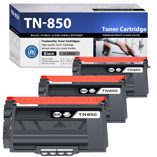 TN850 TN-850 Toner Cartridge ZXTZX Compatibles for Brother TN-850 ZXTZX Compatibles for HL-L6400DWT MFC-L6700DW Series Printers Black 3 Pack