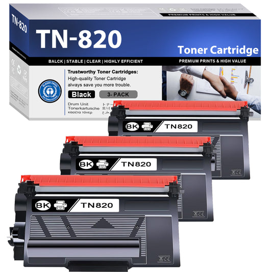 TN820 Toner Cartridge ZXTZX Compatibles for Brother TN-820 ZXTZX Compatibles for HL-L2465DW MFC-L2760DW Series Printers 3 Black Pack