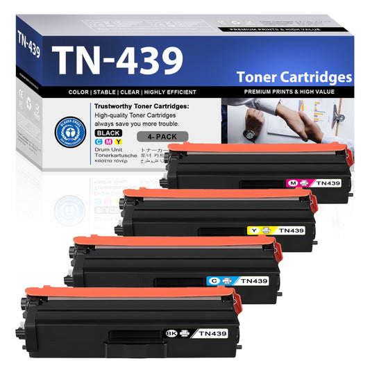 TN439 Toner Cartridges ZXTZX Compatibles for Brother TN439 Toner HL-L9310CDW MFC-L8610CDW Series Printers 4 Pack(Black Cyan Magenta Yellow))