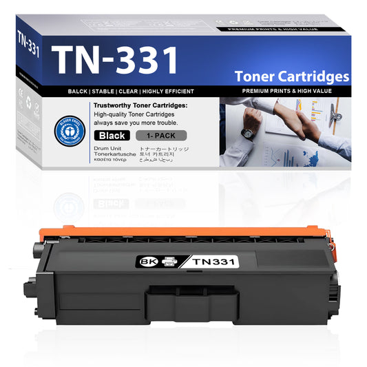 TN331 Toner Cartridges ZXTZX Compatibles for Brother TN331 Toner HL-8350CDWT MFC-9460CDN Series Printers 1 Pack Black