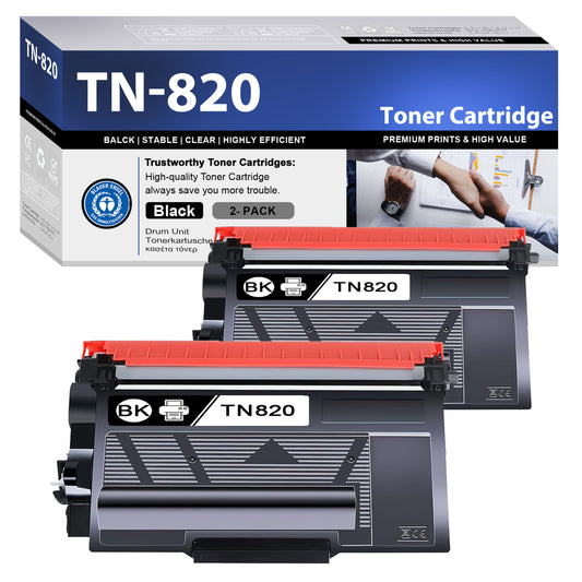 TN820 Toner Cartridge ZXTZX Compatibles for Brother TN-820 Compatibles for HL-L2465DW MFC-L2760DW Series Printers 2 Pack Black