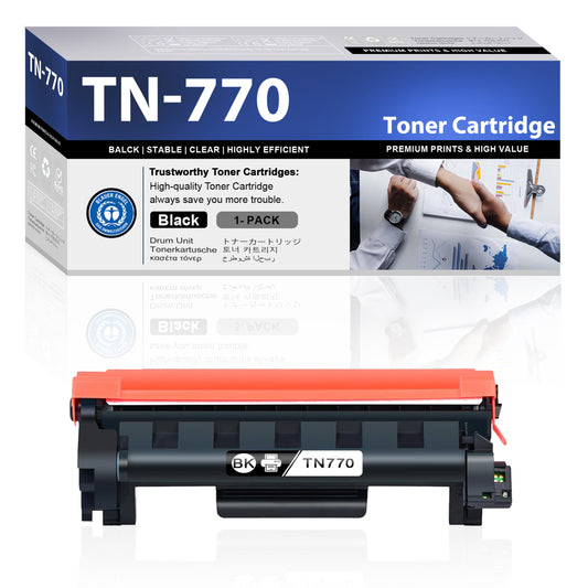 TN770 Toner Cartridges ZXTZX Compatibles for Brother TN770 Toner HL-L5215DW MFC-L2750DWXL Series Printers 1 Pack