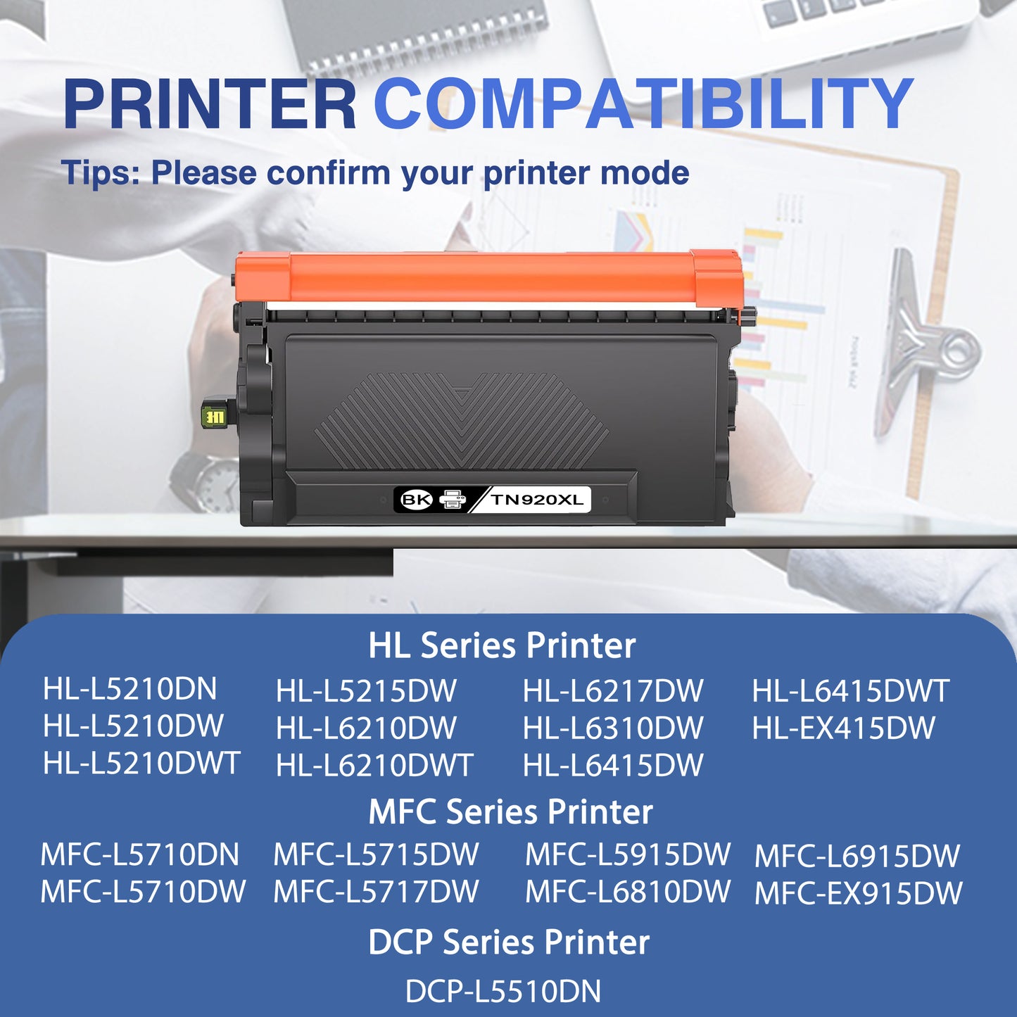 TN920XL Toner Cartridge ZXTZX Compatibles for Brother TN920 TN920XL Compatibles for HL-L5215DW MFC-L5710DN Series Printers Black 2 Pack