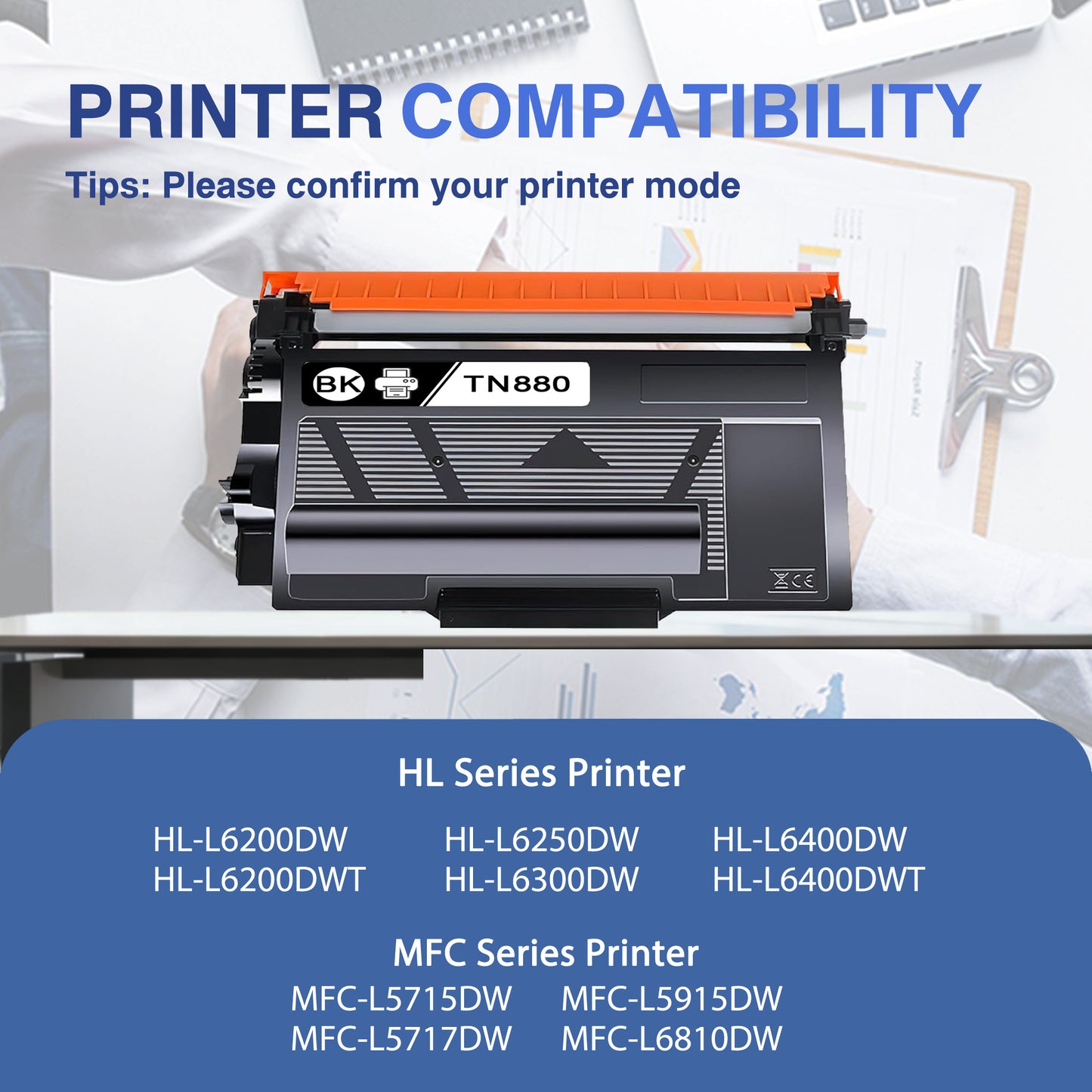 TN880 Toner Cartridge ZXTZX Compatibles for Brother TN-880 Compatibles for HL-L6400DWT MFC-L6700DW Series Printers 4 Pack Black