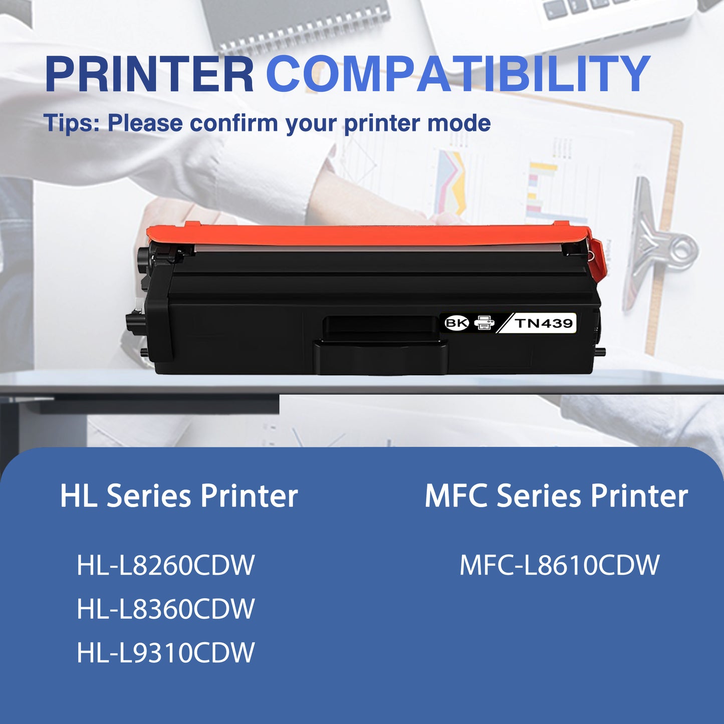 TN439 Toner Cartridges ZXTZX Compatibles for Brother TN439 Toner HL-L9310CDW MFC-L8610CDW Series Printers 2 Black Pack