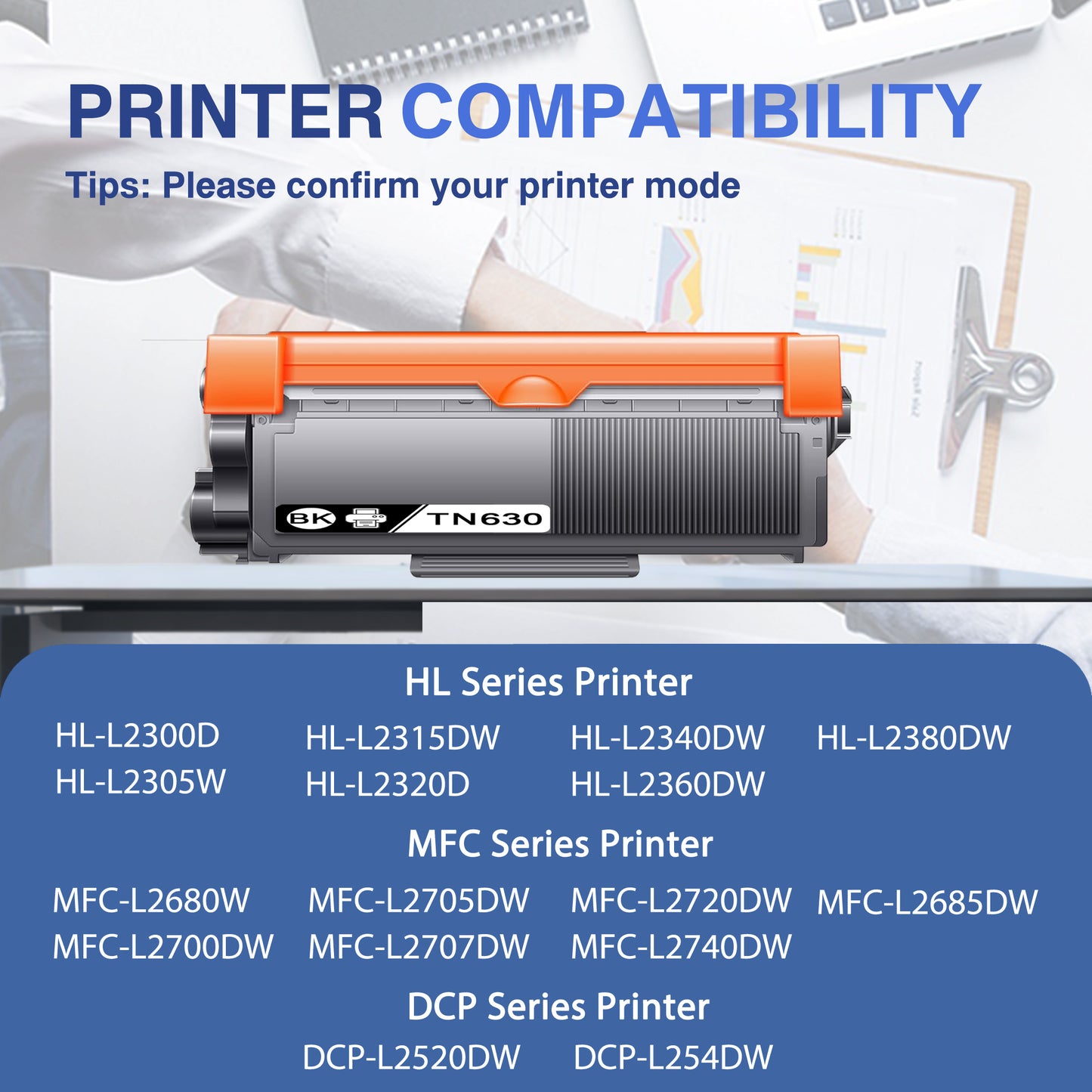 TN630 Toner Cartridge ZXTZX Compatibles for Brother TN-630 Compatibles for HL-L2360DW MFC-L2685DW Series Printers 2 Pack Black
