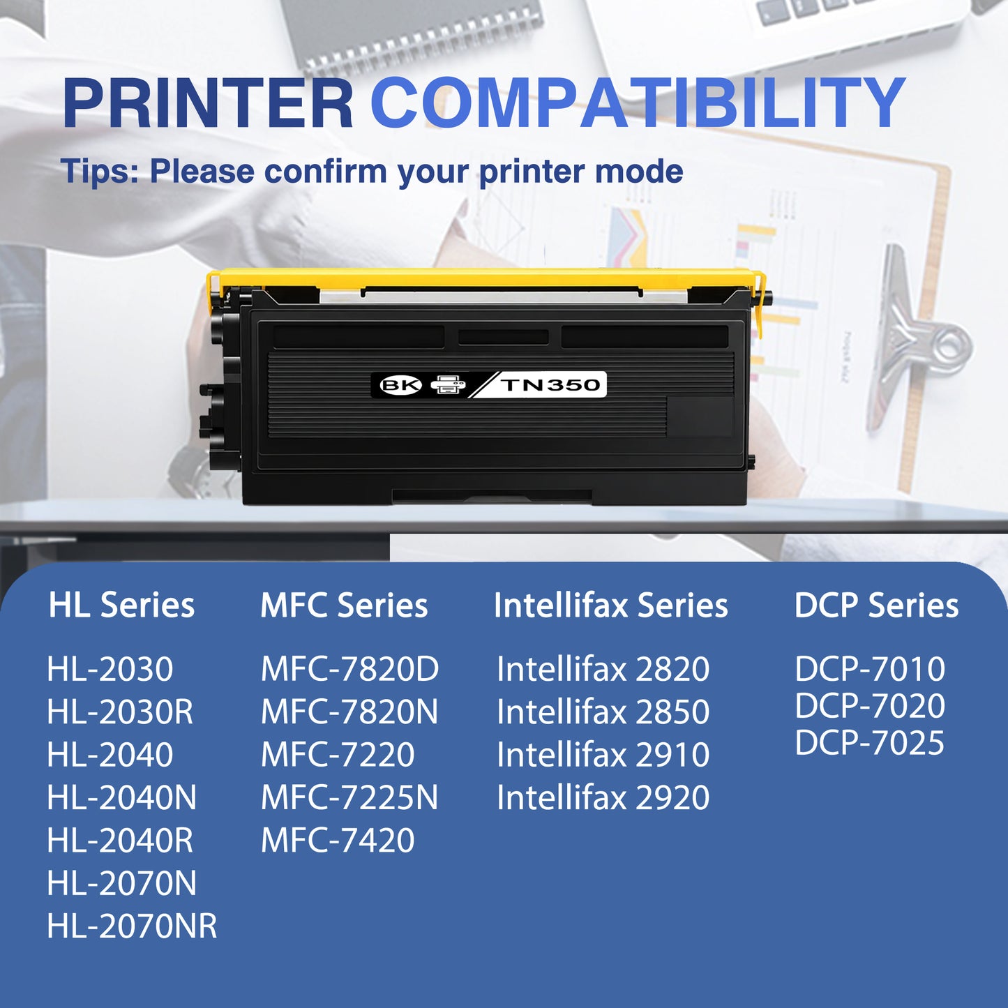 TN350 Toner Cartridge ZXTZX Compatibles for Brother TN350 Compatibles for HL-2070N MFC-7820N Series Printers 4 Pack Black