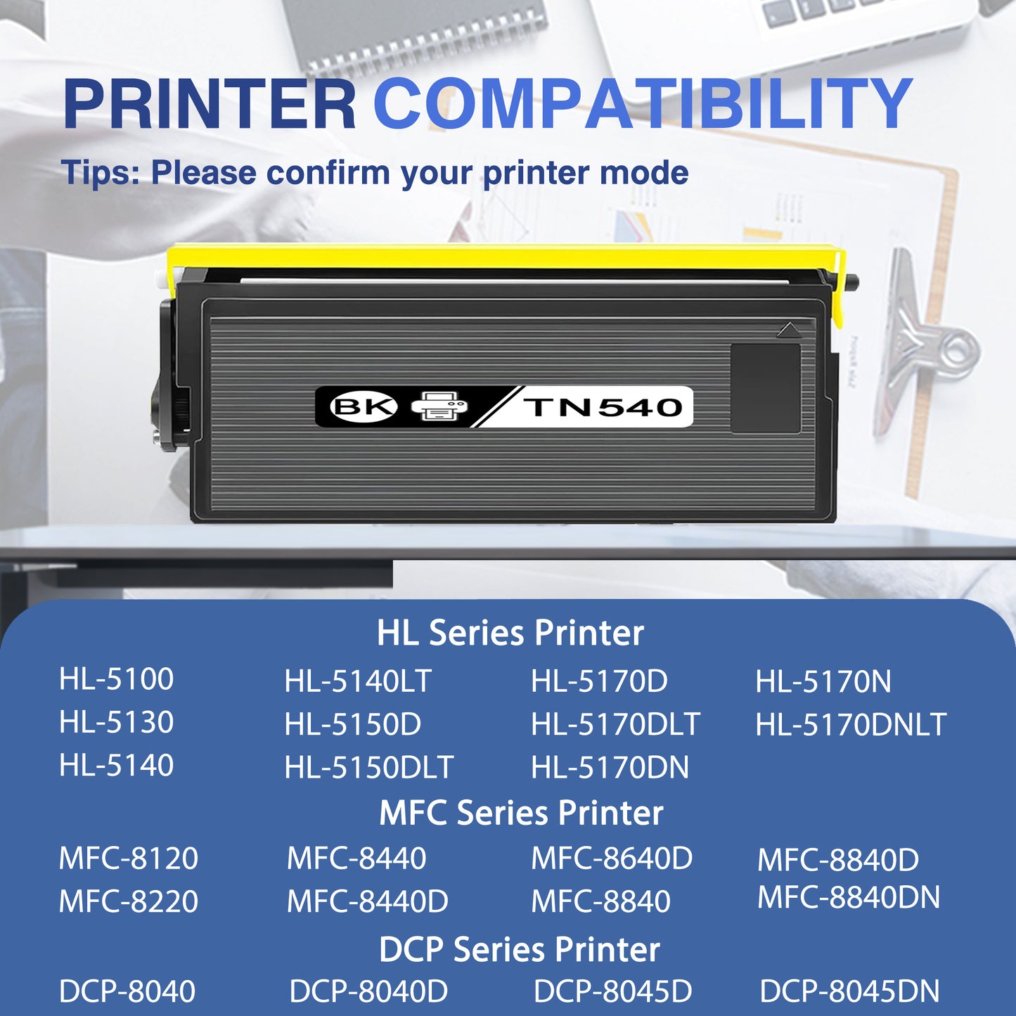 TN540 Toner Cartridge ZXTZX Compatibles for Brother TN540 Compatibles for HL-5170DN MFC-8840DN Series Printers 1 Pack Black