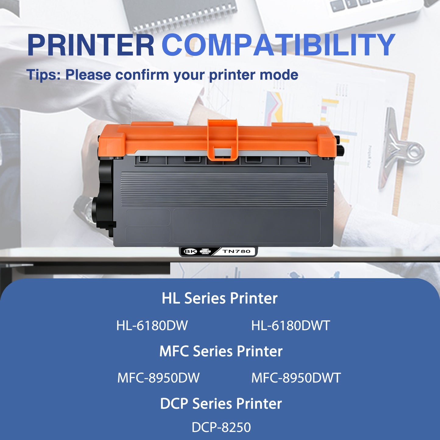 TN780 Toner Cartridge ZXTZX Compatibles for Brother TN-780 Compatibles for HL-6180DWT MFC-8950DWT Series Printers 1 Pack Black