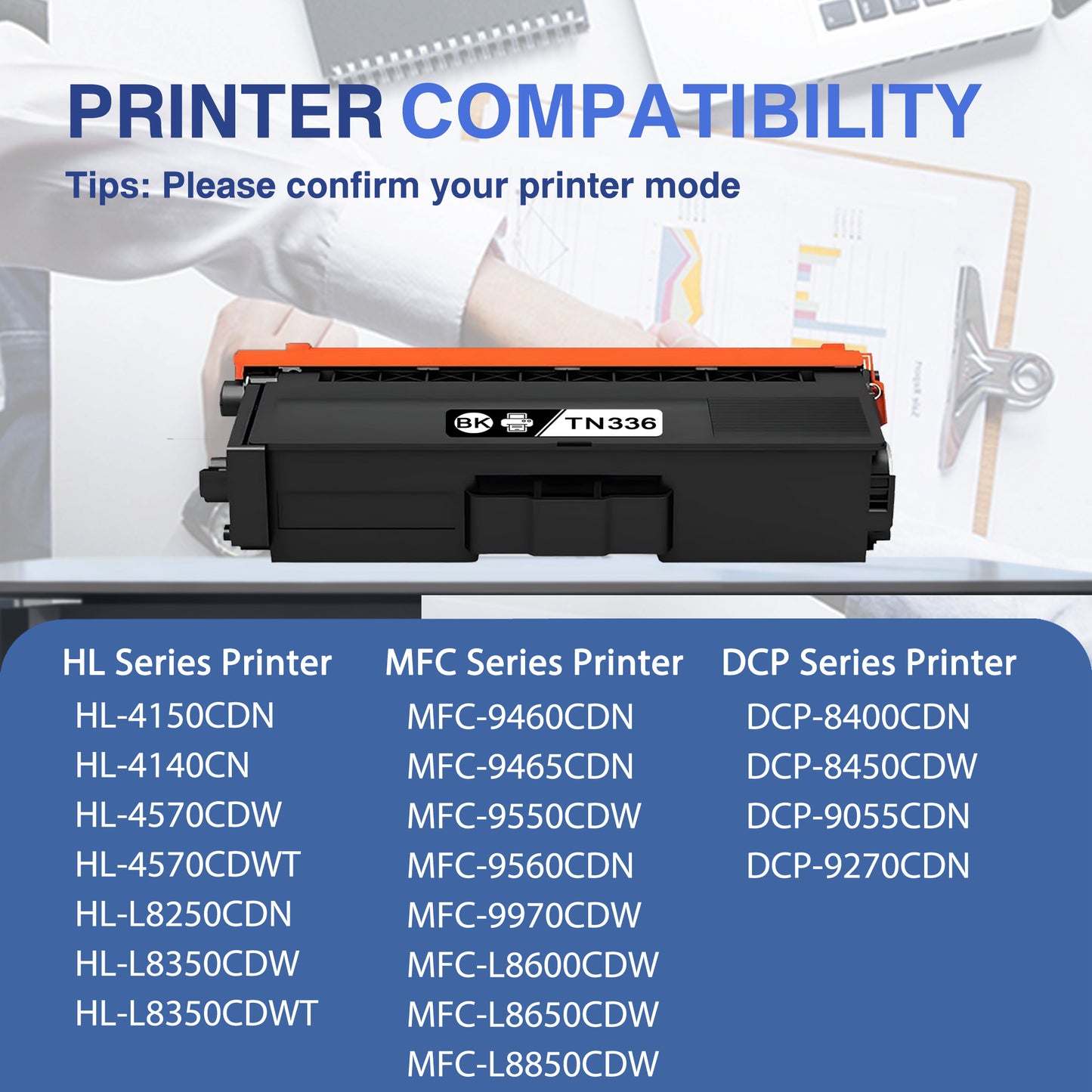 TN336 Toner Cartridges ZXTZX Compatibles for Brother TN336 Toner HL-4140CN MFC-9560CDN  Series Printers 3 Pack (Cyan Magenta Yellow)