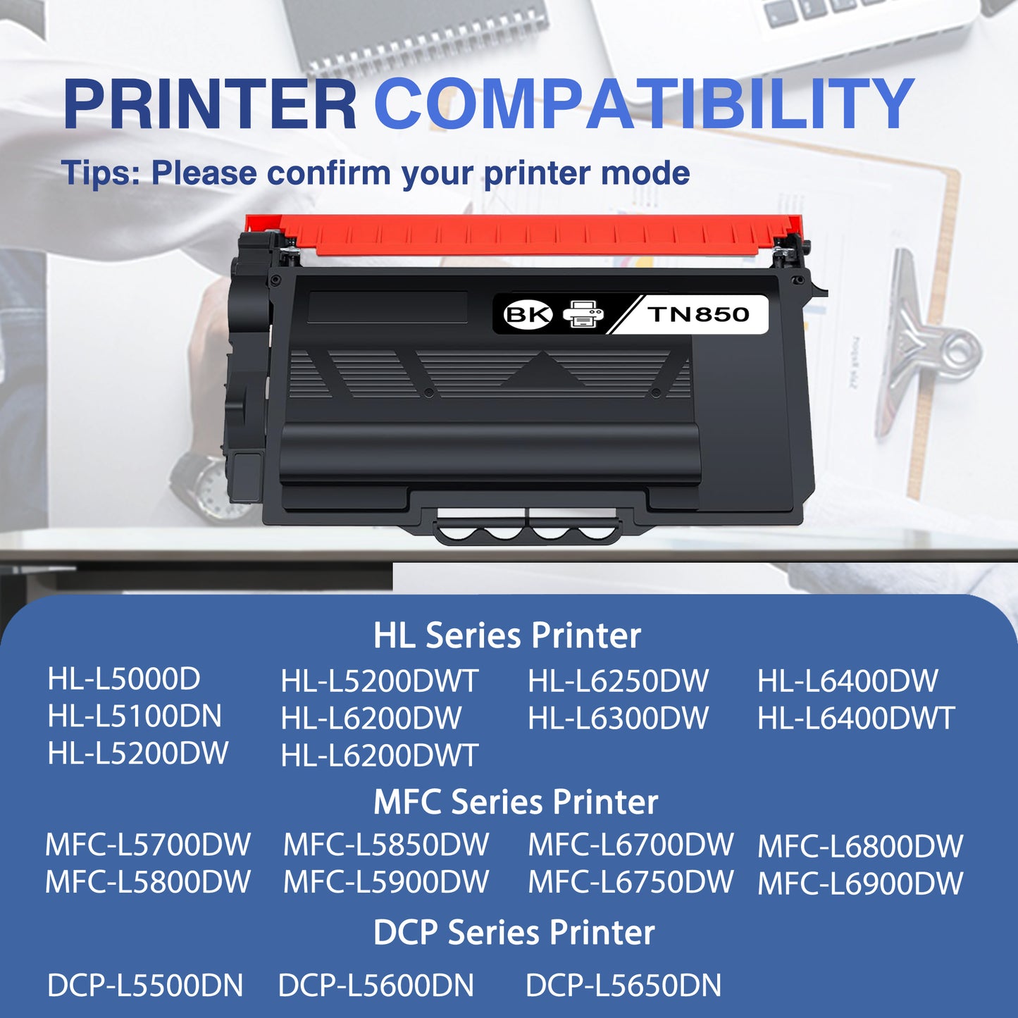 TN850 Toner Cartridge ZXTZX Compatibles for Brother TN-850 Compatibles for HL-L6400DWT MFC-L6700DW Series Printers 1 Pack Black