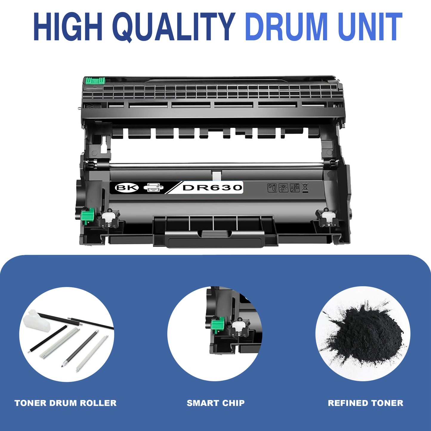 DR630 Drum Unit Black ZXTZX Compatible for Brother for HL-L2305W MFC-L2700DW Series Printers 1 Pack Black