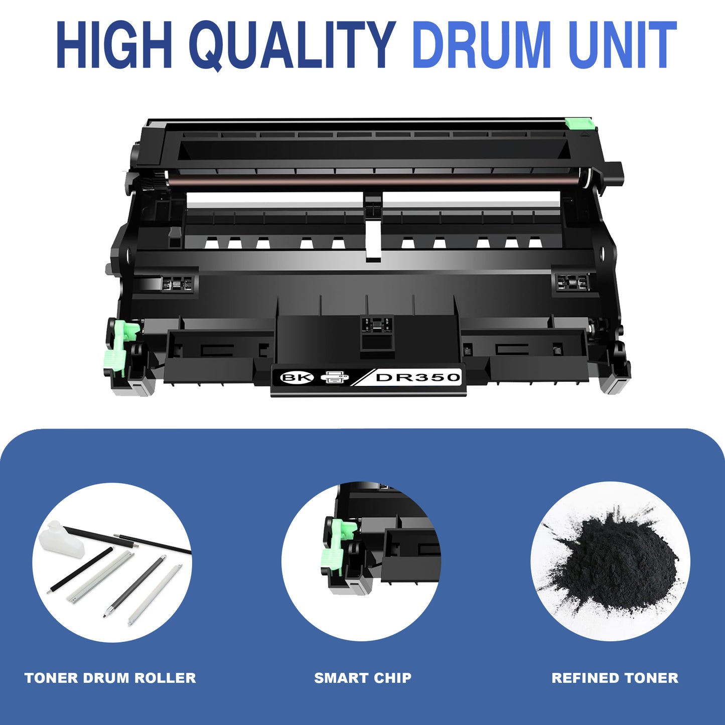 DR350 Drum Unit Black ZXTZX Compatible for Brother DR350 Drum for HL-5250DN MFC-8690DW MFC-8890DW Series Printers 2 Pack Black