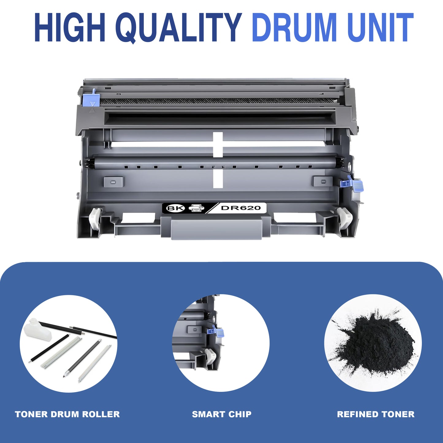 DR620  Drum Unit Black ZXTZX  Compatible for Brother  for HL-5380DN MFC-8870DW MFC-8690DW Series Printers 2 Pack Black