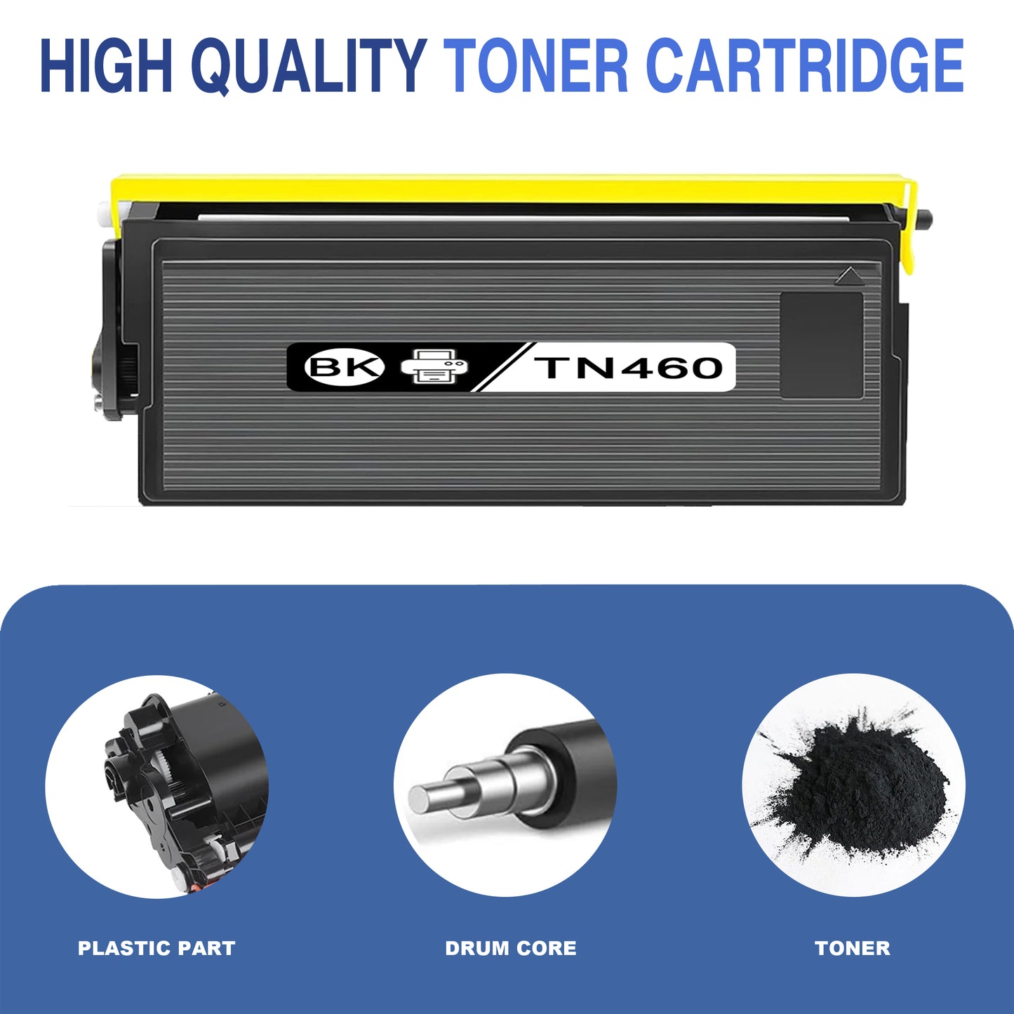 TN460 Toner Cartridge ZXTZX Compatibles for Brother TN-460 Compatibles for HL-1470N MFC-8600 Series Printers 2 Pack Black