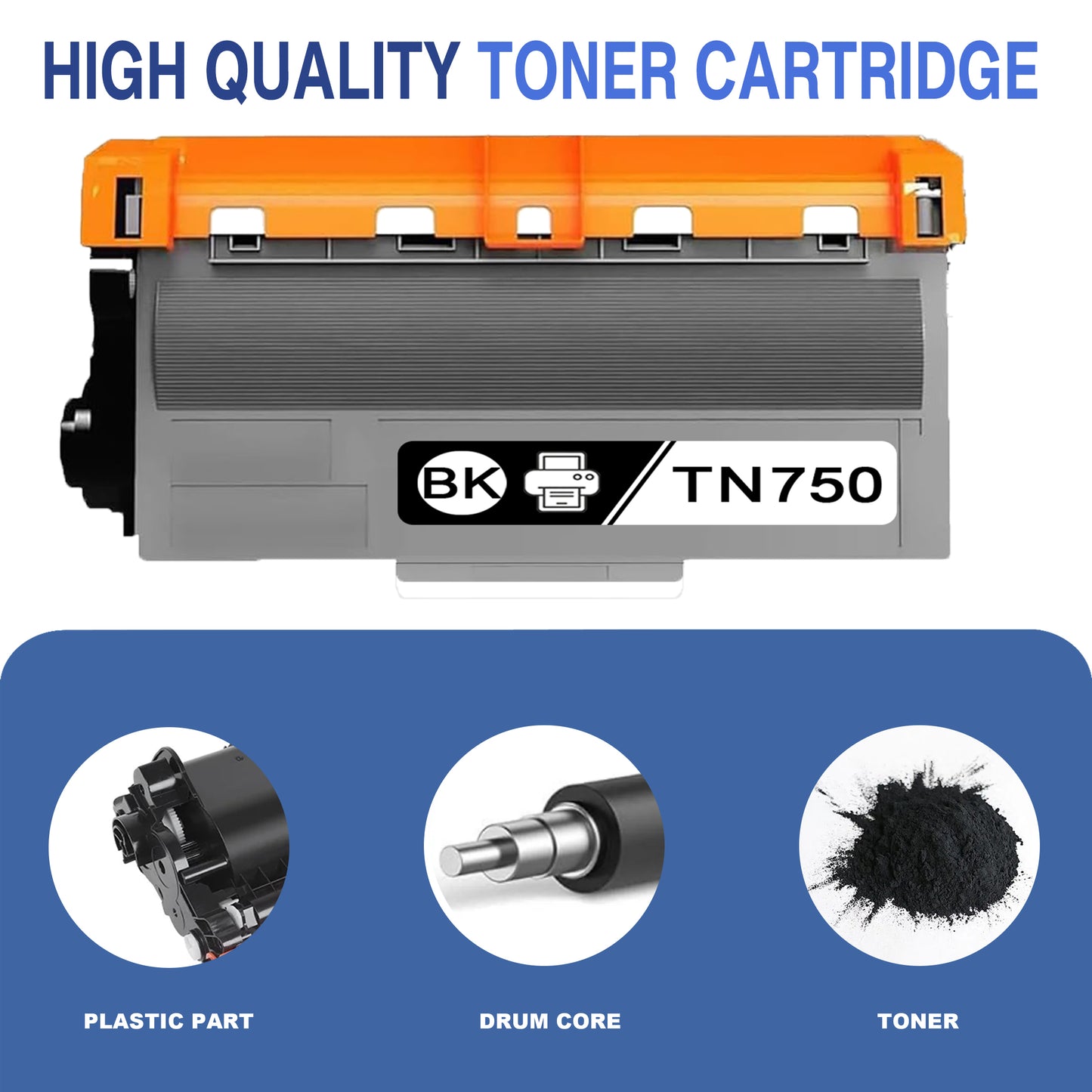 TN750 Toner Cartridges ZXTZX Compatibles for Brother TN750 Toner HL-5450DN MFC-8950DW Series Printers 1 Pack