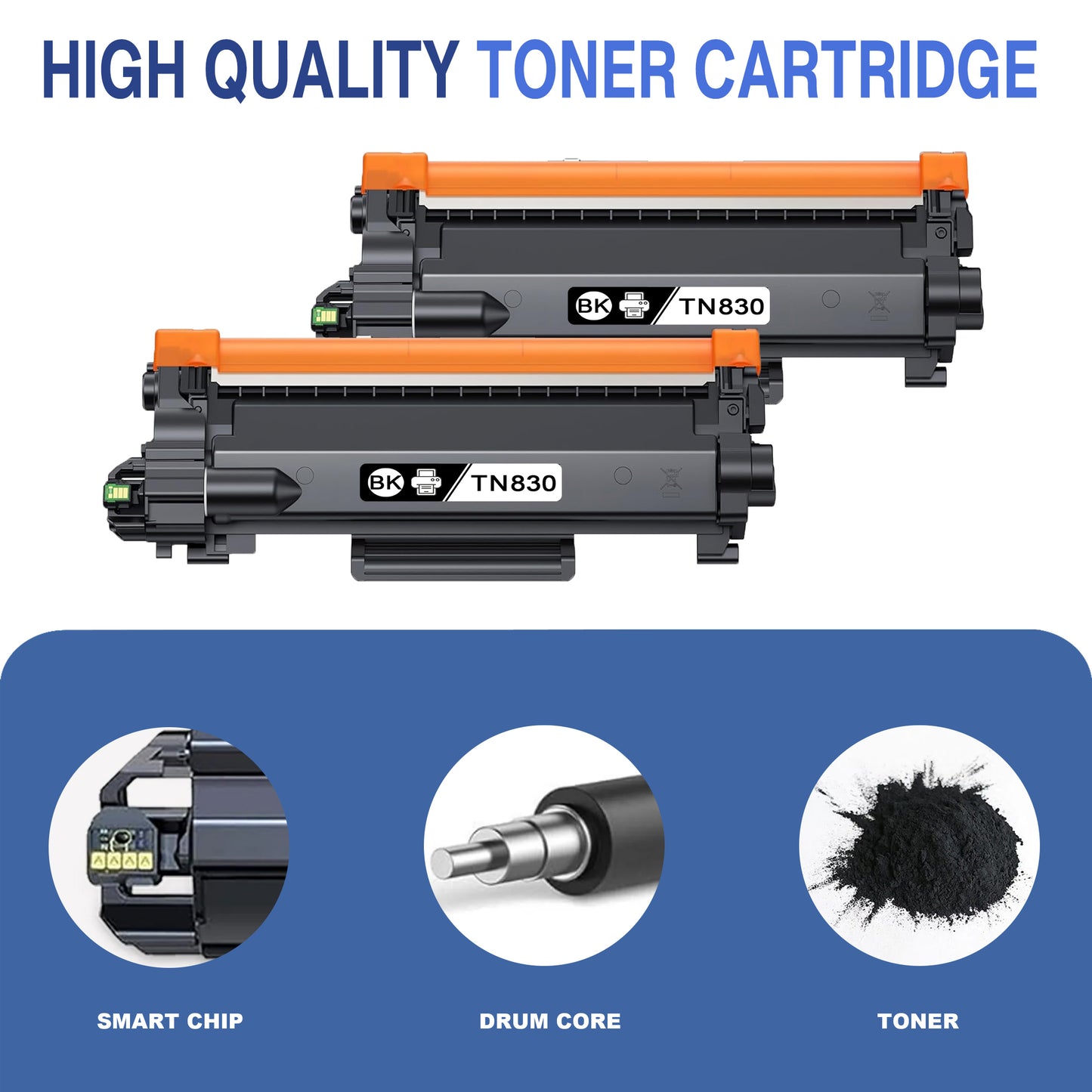 TN830 Toner Cartridge ZXTZX Compatibles for Brother TN-830 Compatibles for HL-L2465DW MFC-L2760DW Series Printers 1 Pack Black
