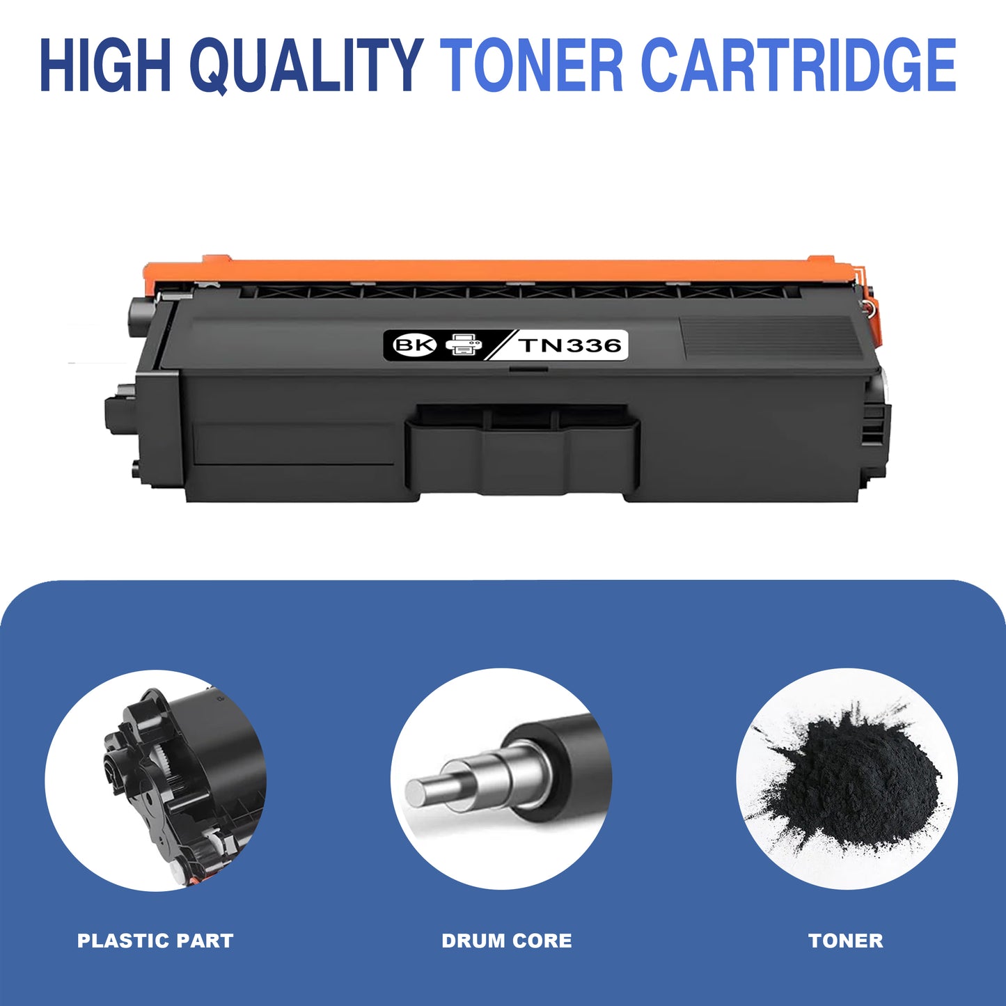 TN336 Toner Cartridges ZXTZX Compatibles for Brother TN336 Toner HL-L8350CDW MFC-9460CDN Series Printers 1 Pack Black