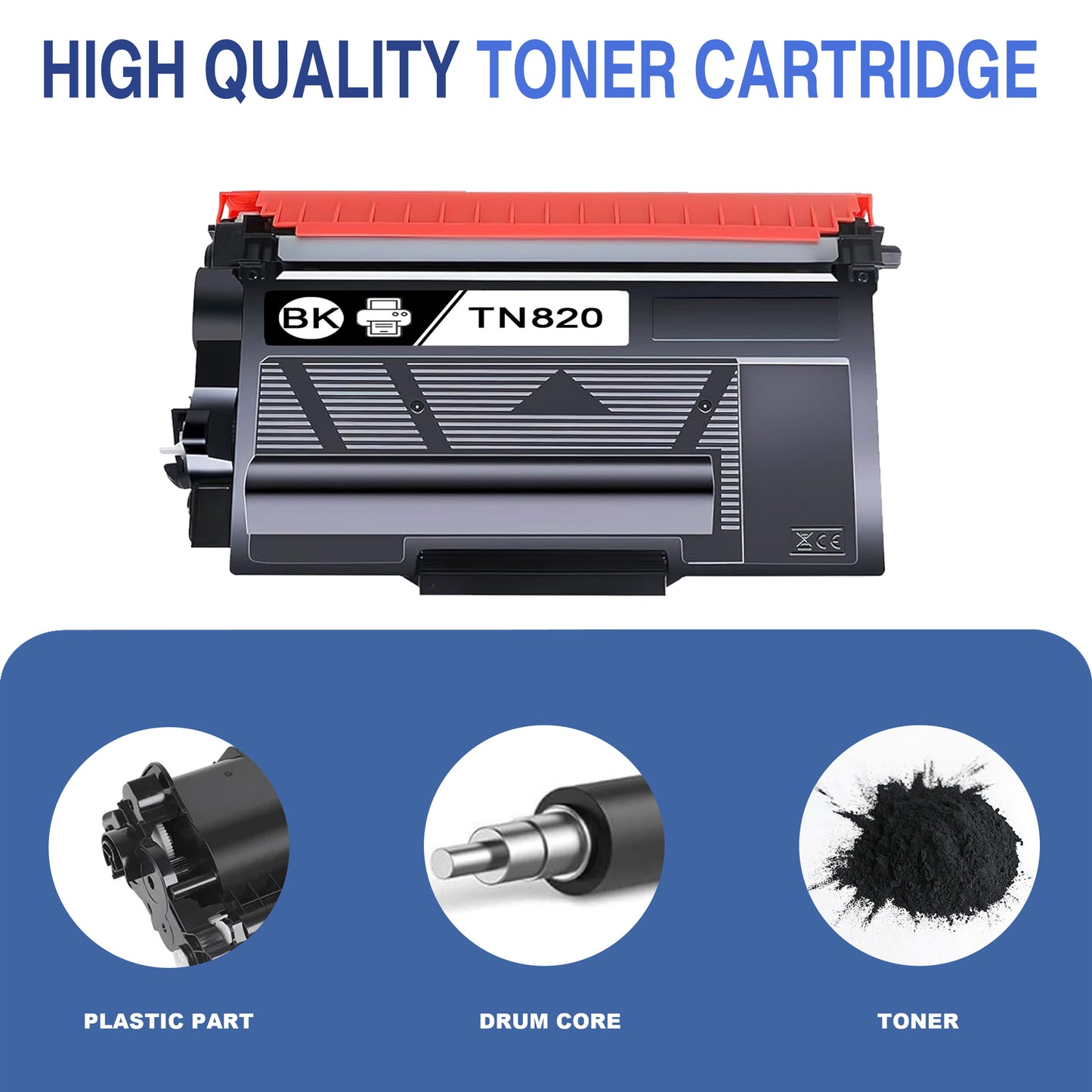 TN820 Toner Cartridge ZXTZX Compatibles for Brother TN-820 Compatibles for HL-L2465DW MFC-L2760DW Series Printers 4 Black Pack