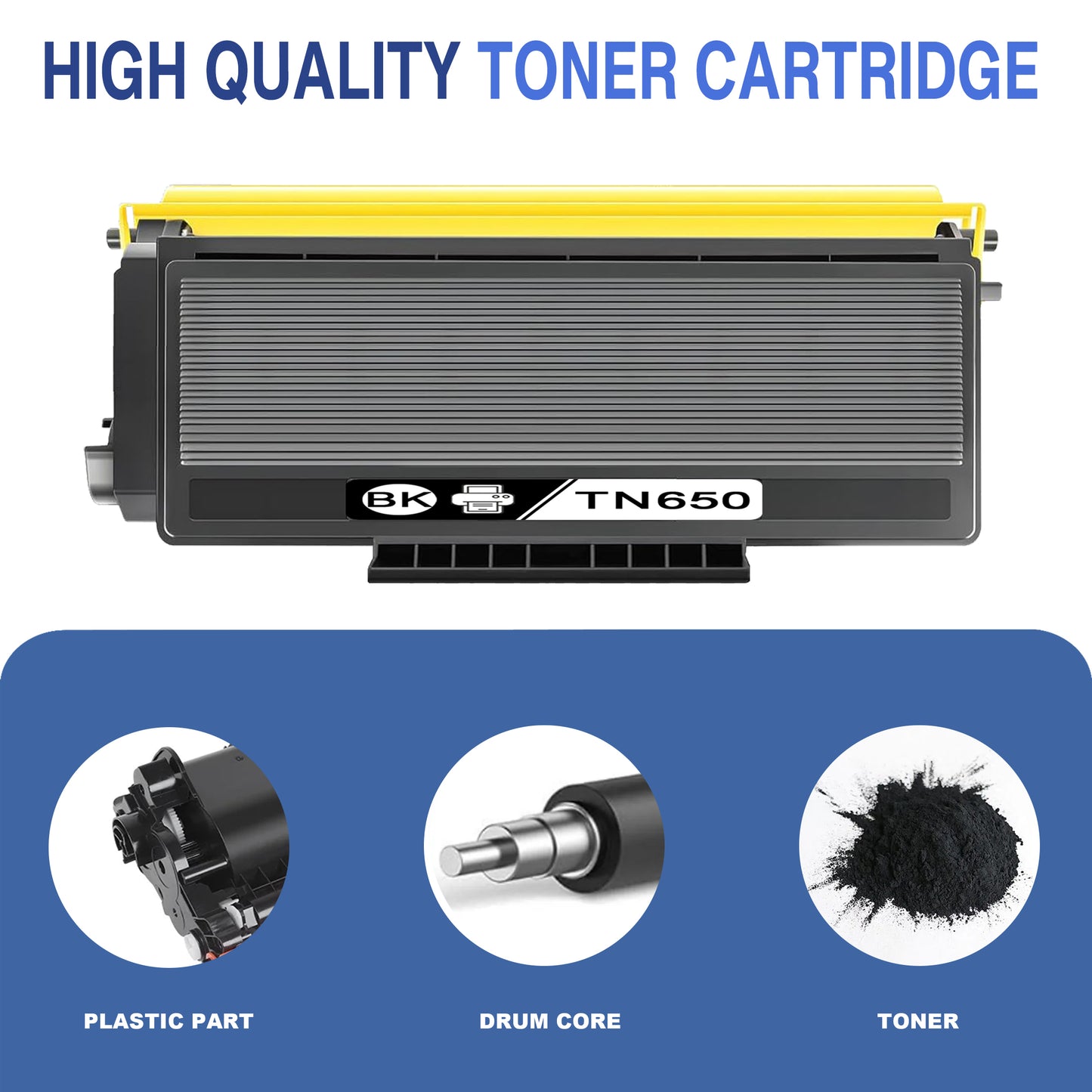 TN650 ZXTZX Compatible Black 4 Pack Toner Cartridge for Brother HL-5370DW MFC-8480DN