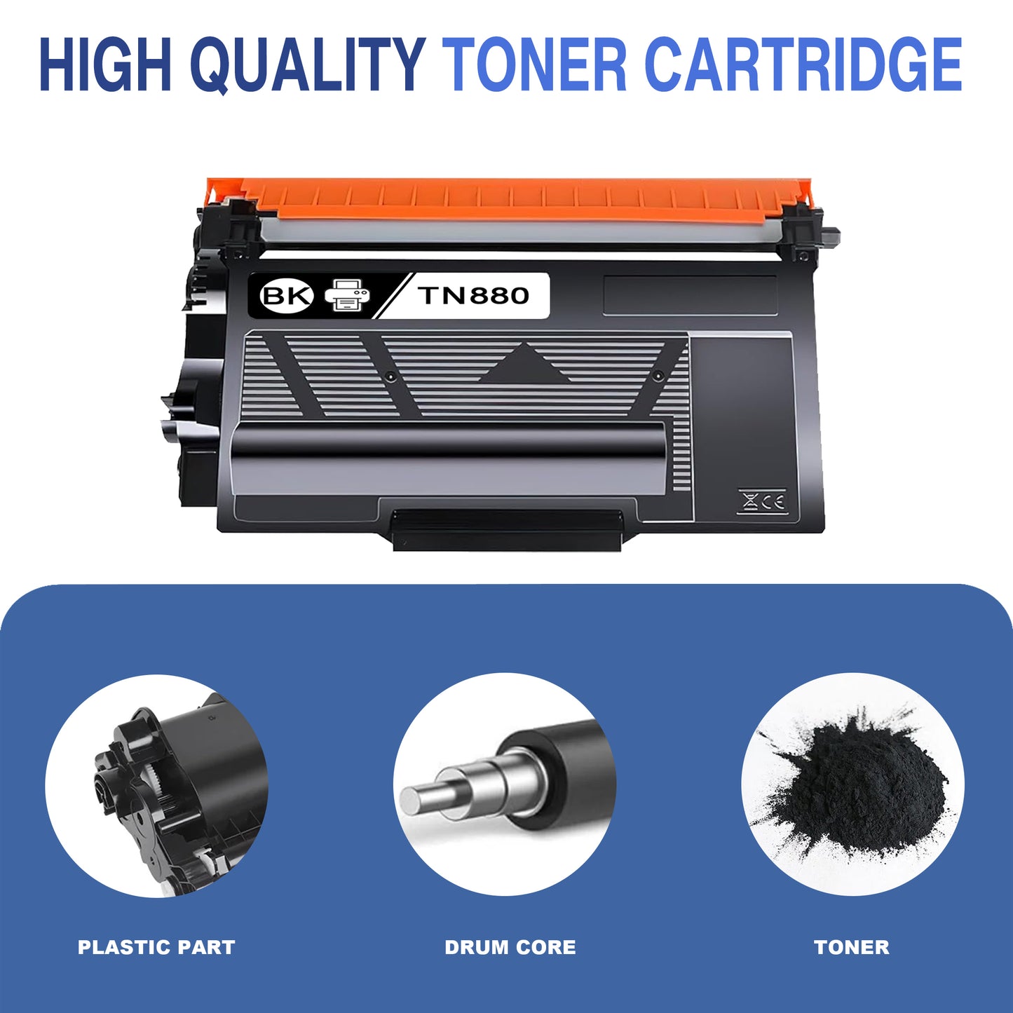 TN880 Toner Cartridge ZXTZX Compatibles for Brother TN-880 ZXTZX Compatibles for HL-L6400DWT MFC-L6700DW Series Printers 1 Pack Black