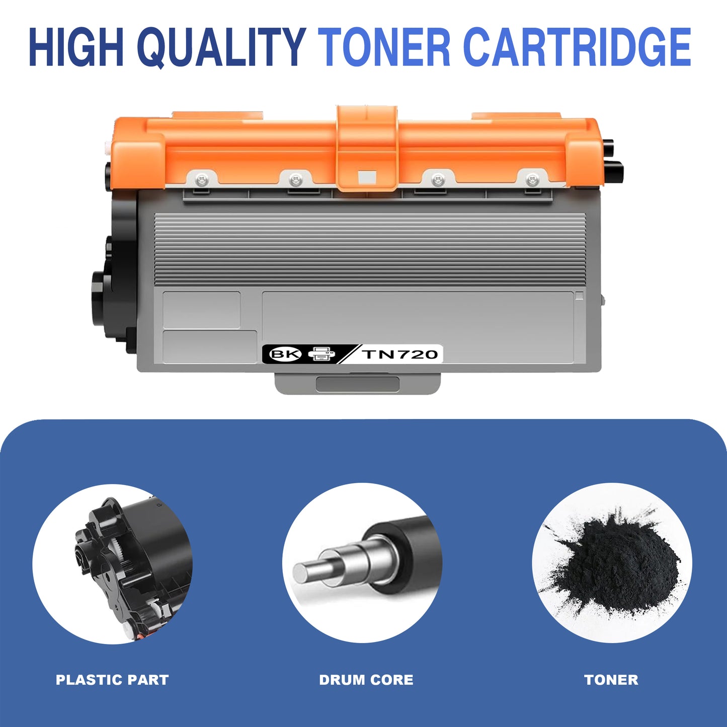 TN720 Toner Cartridges ZXTZX Compatibles for Brother TN720 Toner HL-6180DW MFC-8710DW Series Printers 1 Pack