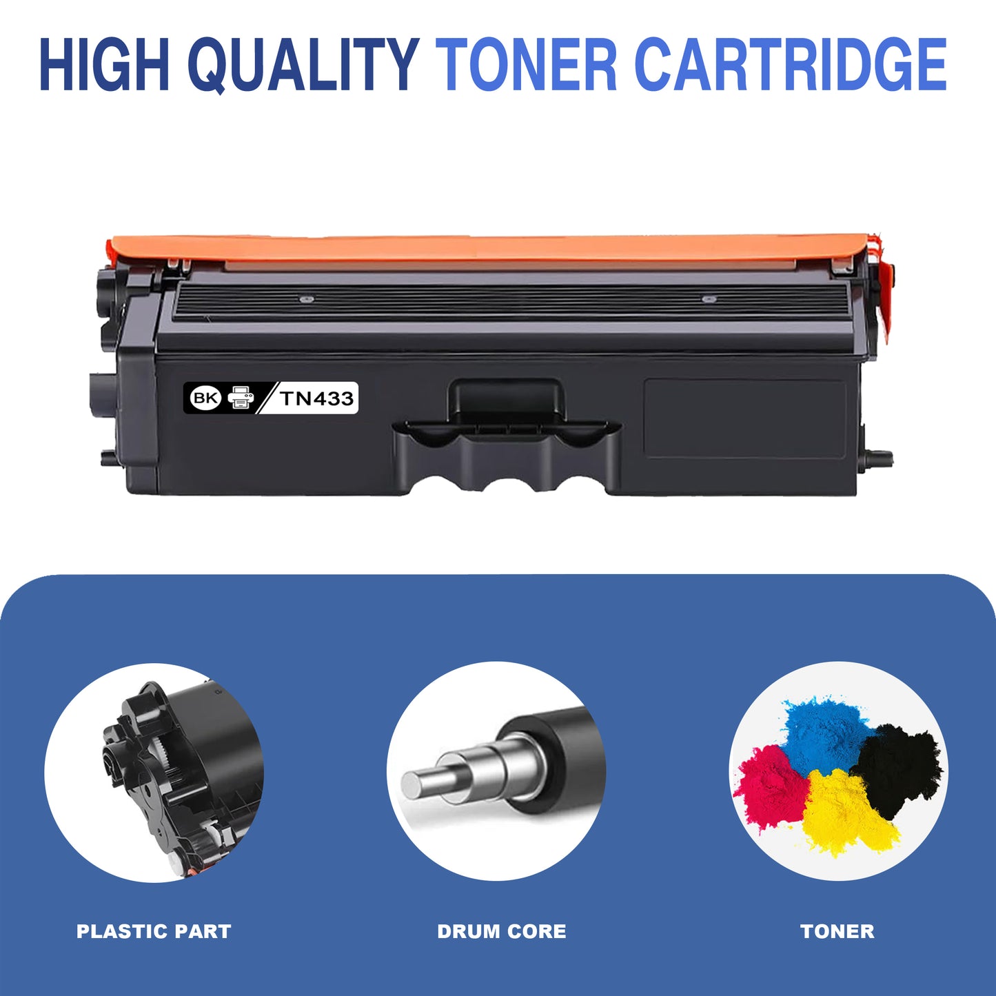 TN433 5 Pack Toner Cartridges ZXTZX Compatibles for Brother TN433 Toner HL-L8360CDW MFC-L8610CDW Series Printers (2*Black /1*Cyan /1*Magenta /1*Yellow)