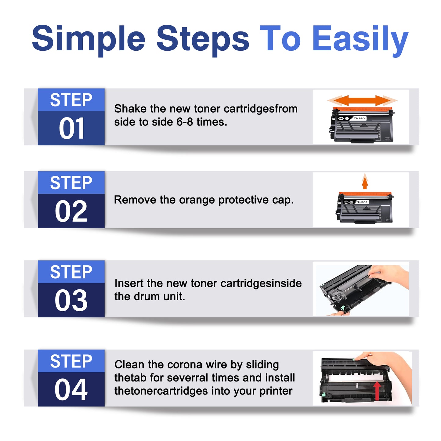 TN880 Toner Cartridge ZXTZX Compatibles for Brother TN-880 ZXTZX Compatibles for HL-L6400DWT MFC-L6700DW Series Printers 1 Pack Black