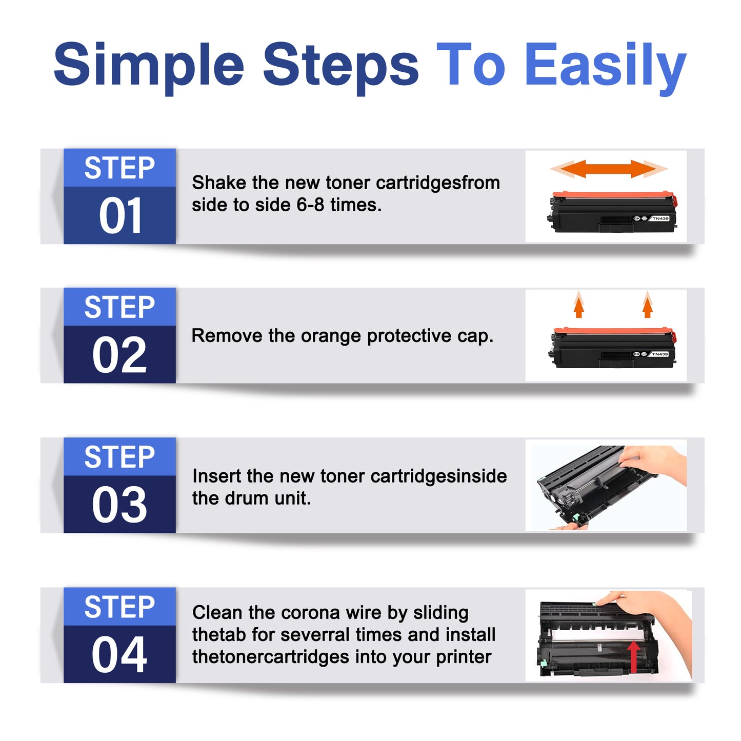 TN439 Toner Cartridges ZXTZX Compatibles for Brother TN439 Toner HL-L9310CDW MFC-L8610CDW Series Printers 2 Black Pack