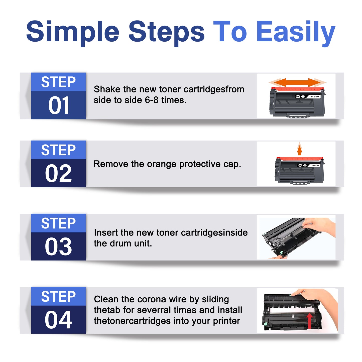 TN850 Toner Cartridge ZXTZX Compatibles for Brother TN-850 Compatibles for HL-L6400DWT MFC-L6700DW Series Printers 1 Pack Black