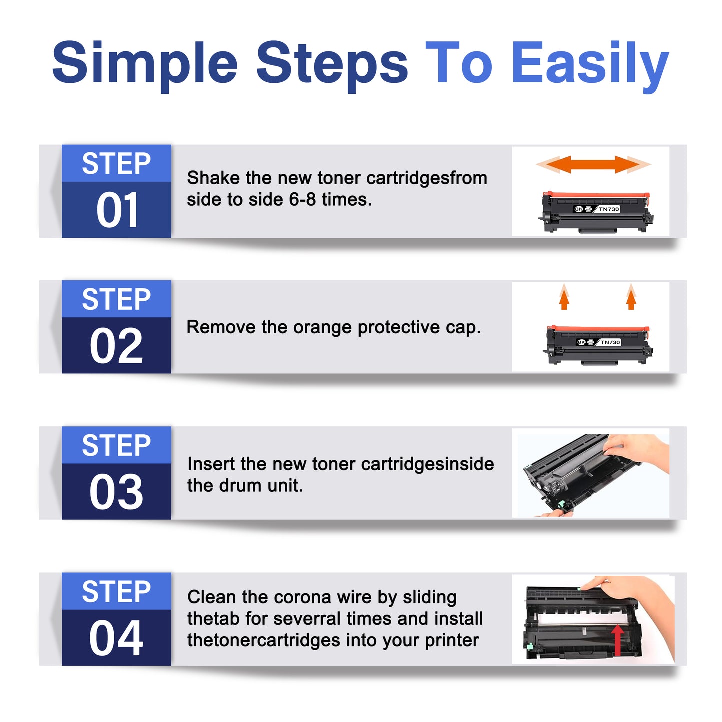 TN730 Toner Cartridge ZXTZX Compatibles for Brother TN-730 Compatibles for HL-L2370DW MFC-L2750DW Series Printers 1 Pack Black
