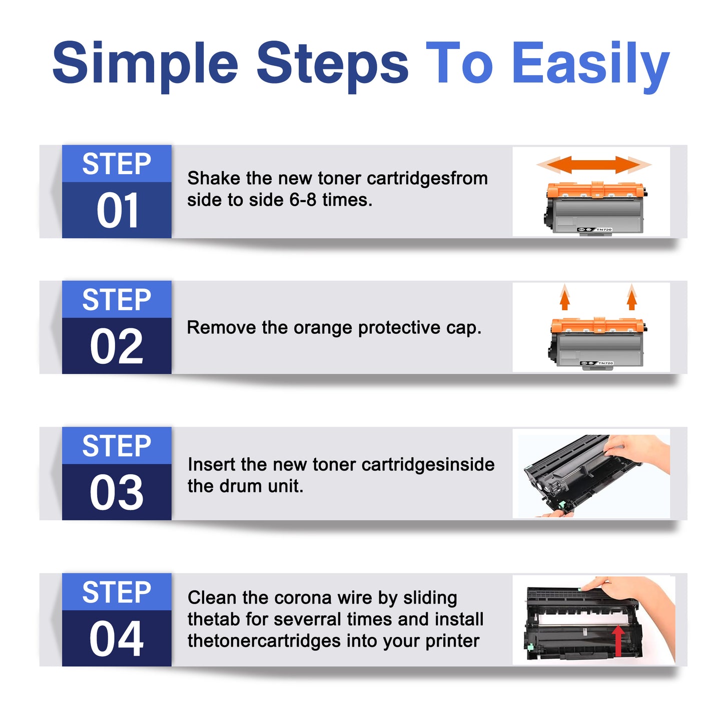 TN720 Toner Cartridges ZXTZX Compatibles for Brother TN720 Toner HL-6180DW MFC-8710DW Series Printers 1 Pack