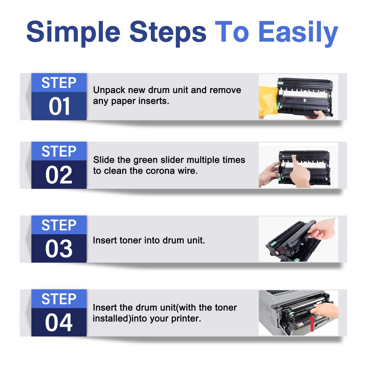 DR630 Drum Unit Black ZXTZX Compatible for Brother for HL-L2305W MFC-L2700DW Series Printers 1 Pack Black